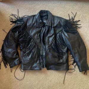 Western leather jacket